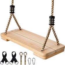 Wood Tree Swing Seat Wooden Swing Set for Children Adult Kids 15.7 * 6.3 * 1.2