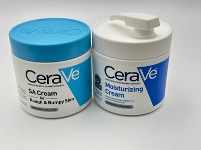 CeraVe SA Cream Rough Bumpy Skin 16 oz and Moisturizing Cream 16 oz Bundle