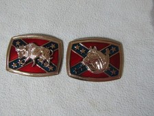 LOT OF 2 Confederate BUFFALO AND HORSE Belt B...