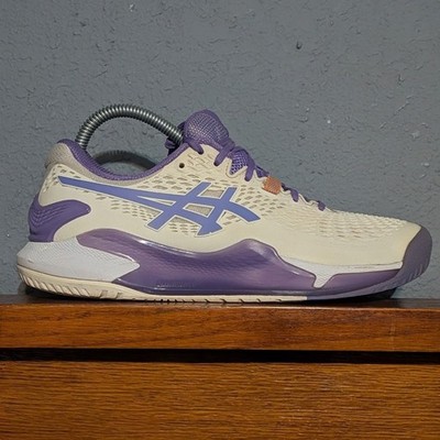ASICS Gel-Resolution 9 Tennis Shoes White/Purple Amethyst Women's Size 7.5 US