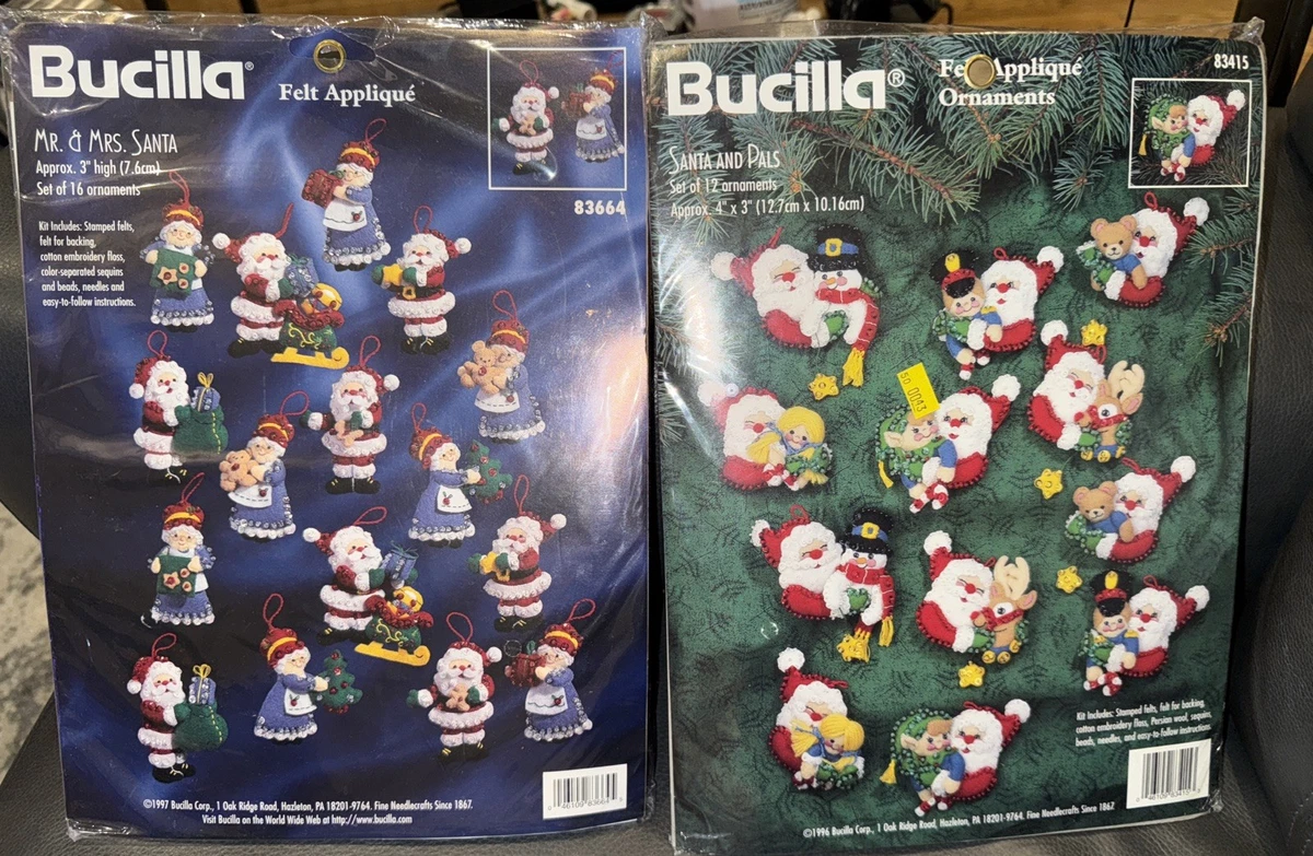 Panneau Mural Feutre Père Noël Bucilla - Vintage Années 60 (16 Pouces) COMPLET