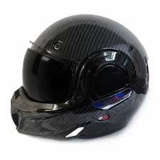 Viper F242 Carbon Fibre Reverse Flip Front Modular Motorbike Helmet + Dark Visor