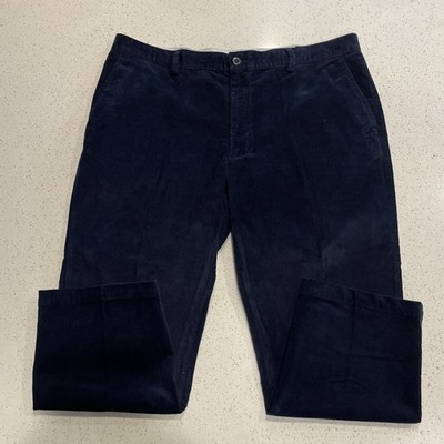 LL Bean Corduroy Straight Fit Pants Mens 40/29 Stretch Preppy Blue Heavy 502835