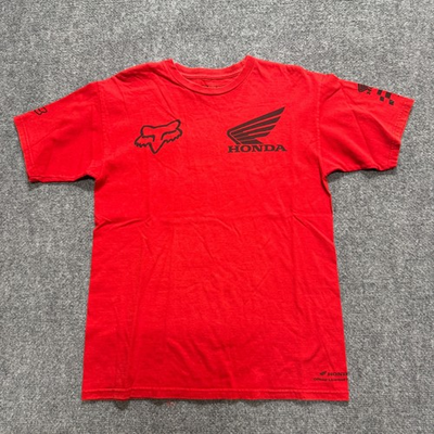 #ad VTG Fox Honda T shirt men#x27;s M Red Y2K Grunge Speed Racing $14.95