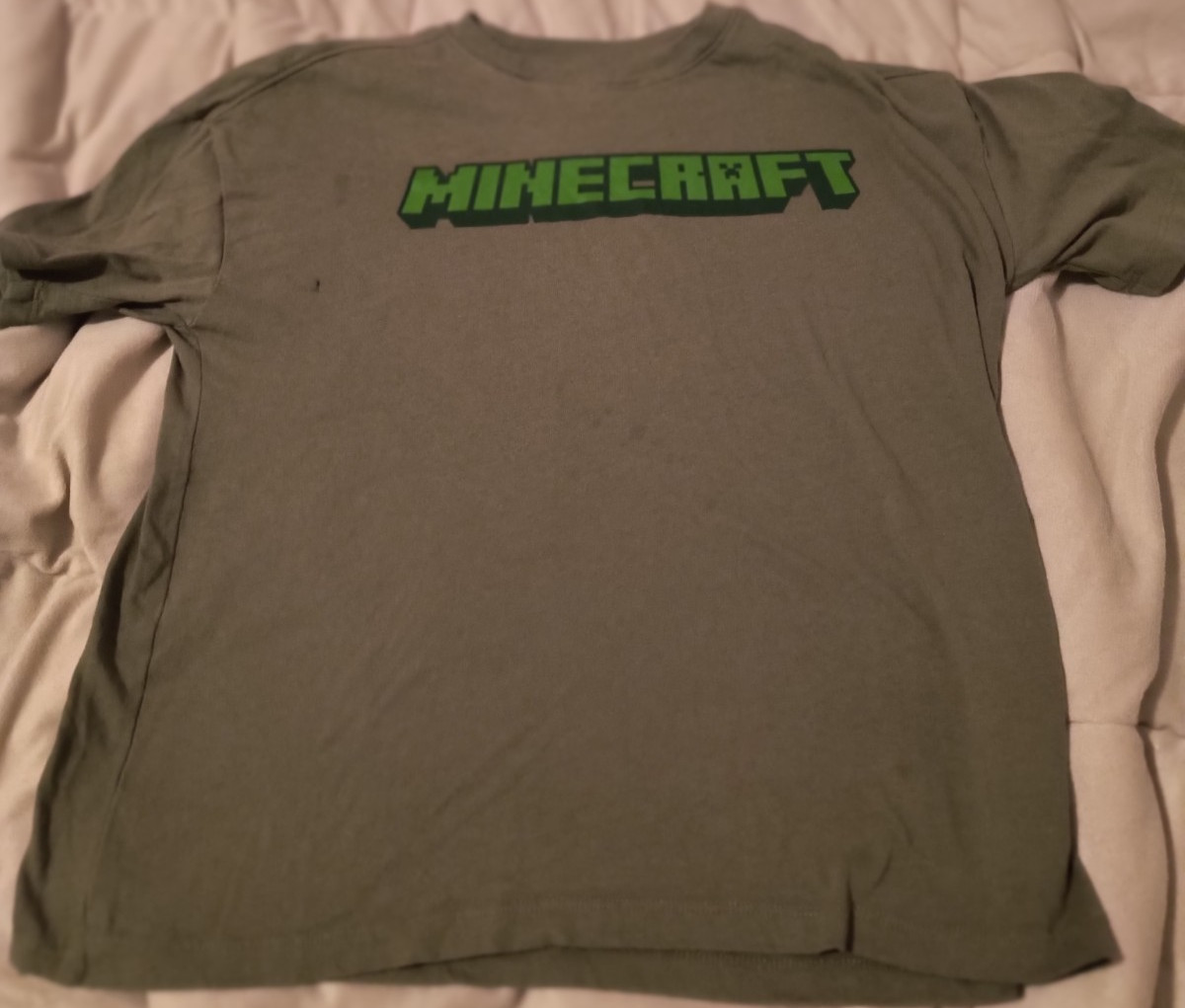 Old Navy Boys Minecraft Green Graphic Print Short Sleeve T-Shirt Size M (8)