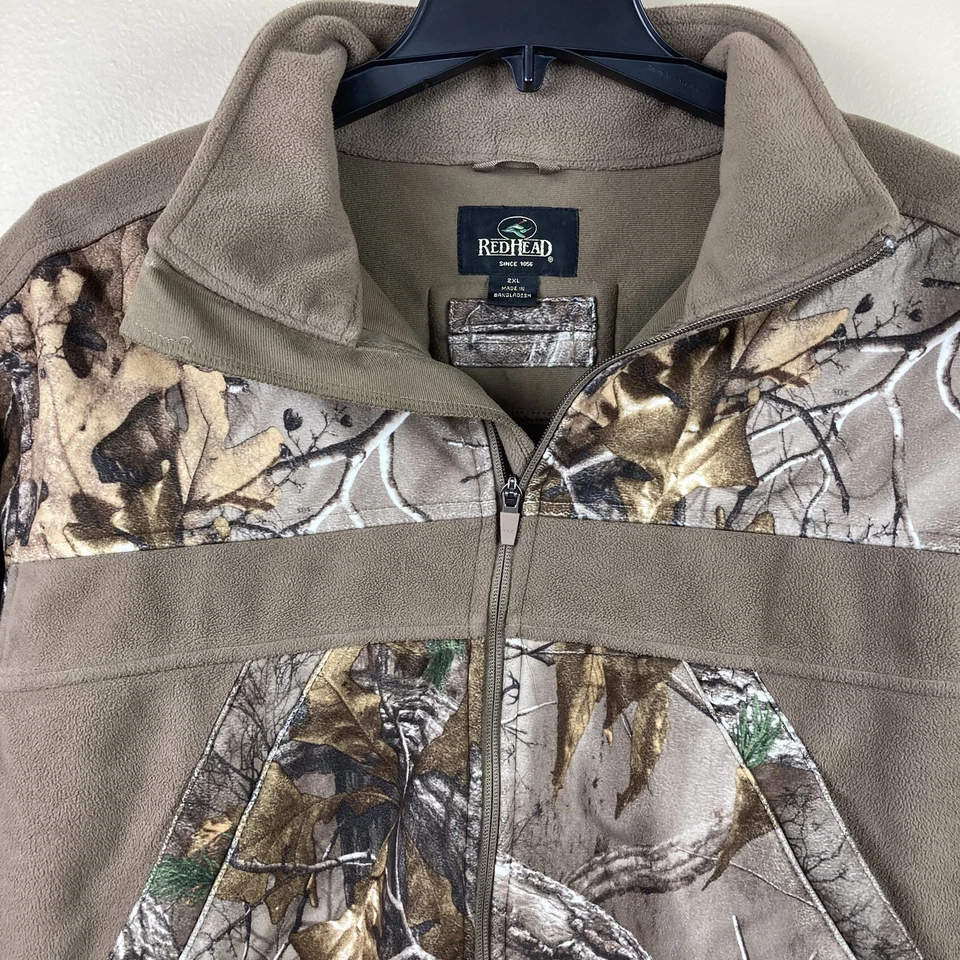 Red Head Realtree Camo Jacket Men 2XL Vintage Fleece Hunting Waterproof Full Zip - Image 3 of 4