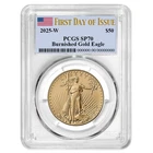 2025-W Burnished $50 American Gold Eagle PCGS SP70 FDOI Flag Label