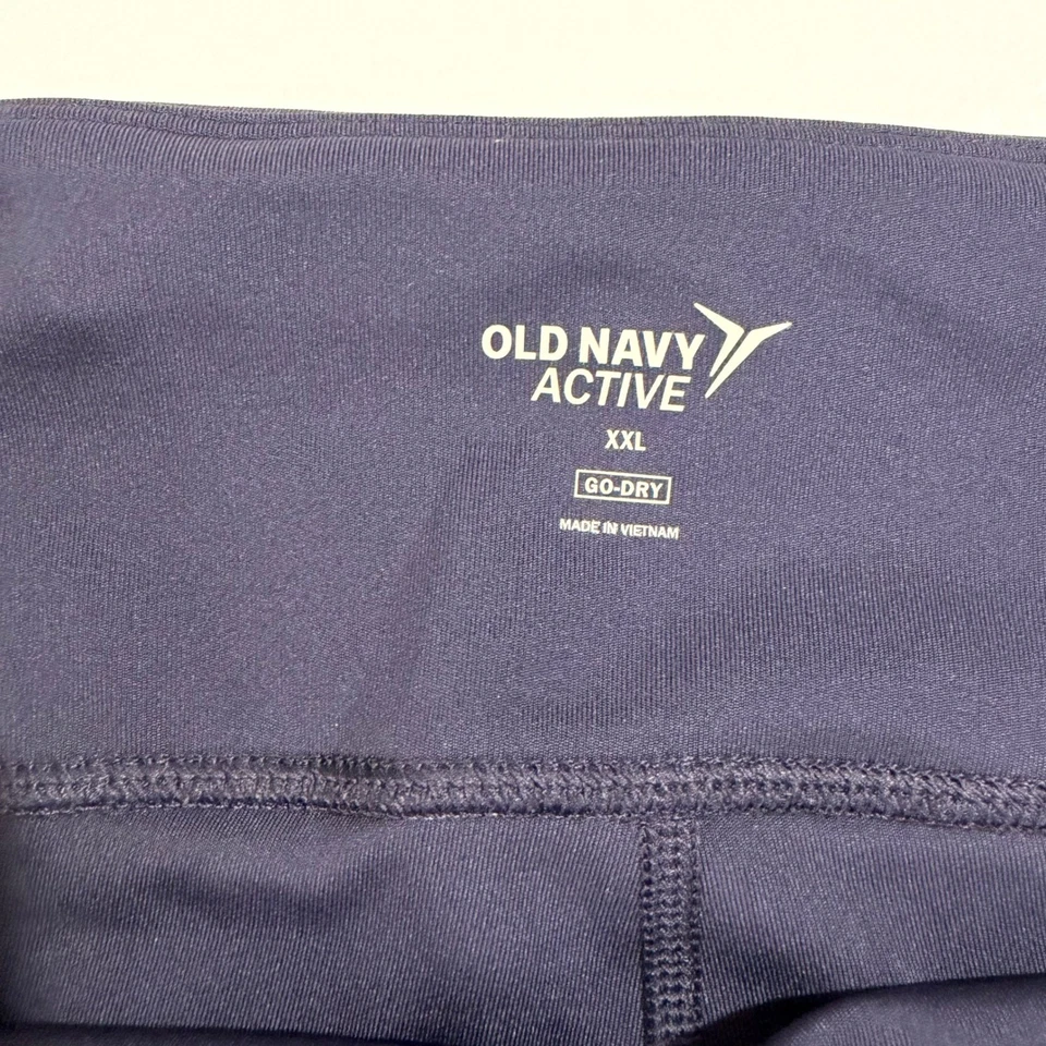 Leggings antiguos azul marino activos para mujer azul marino XXL Capri Go Dry malla detalles entrenamiento gimnasio Foto 2 de 4