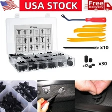 415Pcs Plastic Fastener Rivets Fender Car Push Bumper Clip Pin Remover Tool Set
