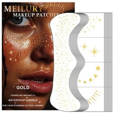Glitter Freckles Face Tattoo, 20PCS Gold Makeup Patch, Faux Freckles Waterpro...