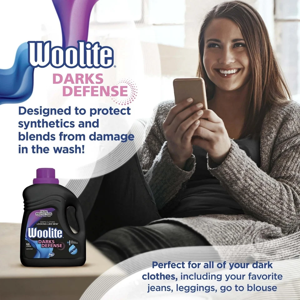 Detergente líquido para ropa Woolite Darks Defense, 100 fl oz, suficiente para 66 cargas Foto 4 de 4