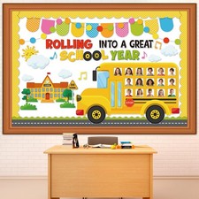 89 Pcs Back to School Bulletin Board Set Yellow Bulletin Board Borders Yellow...