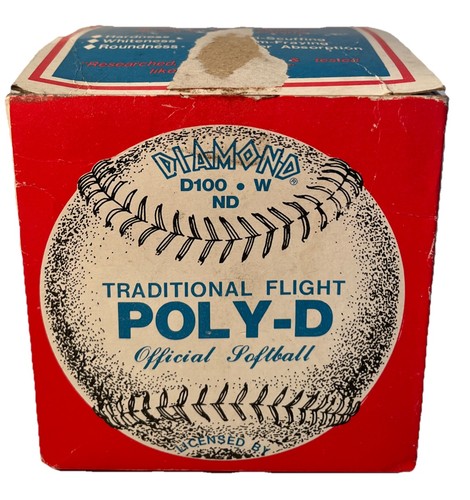 POLY-D Solid core Diamond Softball Leather NOS D100 W (B138)