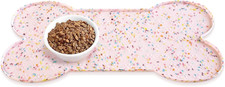 Dog Food Mat Anti-Slip Silicone Dog Bowl Mat Thicker Pet Placemat Waterproof Cat