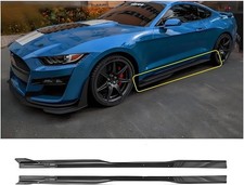 Side Skirts Extension For Ford Mustang Gt500 Style 24-up Glossy Black Panel Pair Side Skirts Extension For Ford Mustang Gt500 Style 24-up Glossy Black Panel Pair
