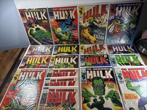 Marvel Comics The Incredible Hulk 1968 Comic Book Lot Of 18 Silver Age Vintage