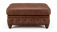 Brauner Gepolsterter Hocker Chesterfield Klassischer FußHocker PolstermöBel