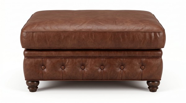 Brauner Gepolsterter Hocker Chesterfield Klassischer FußHocker PolstermöBel-image