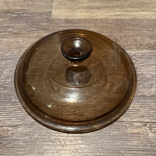 Pyrex Corning Amber Visions V-2.5-C Glass Round  Replacement Lid Only Saucepan