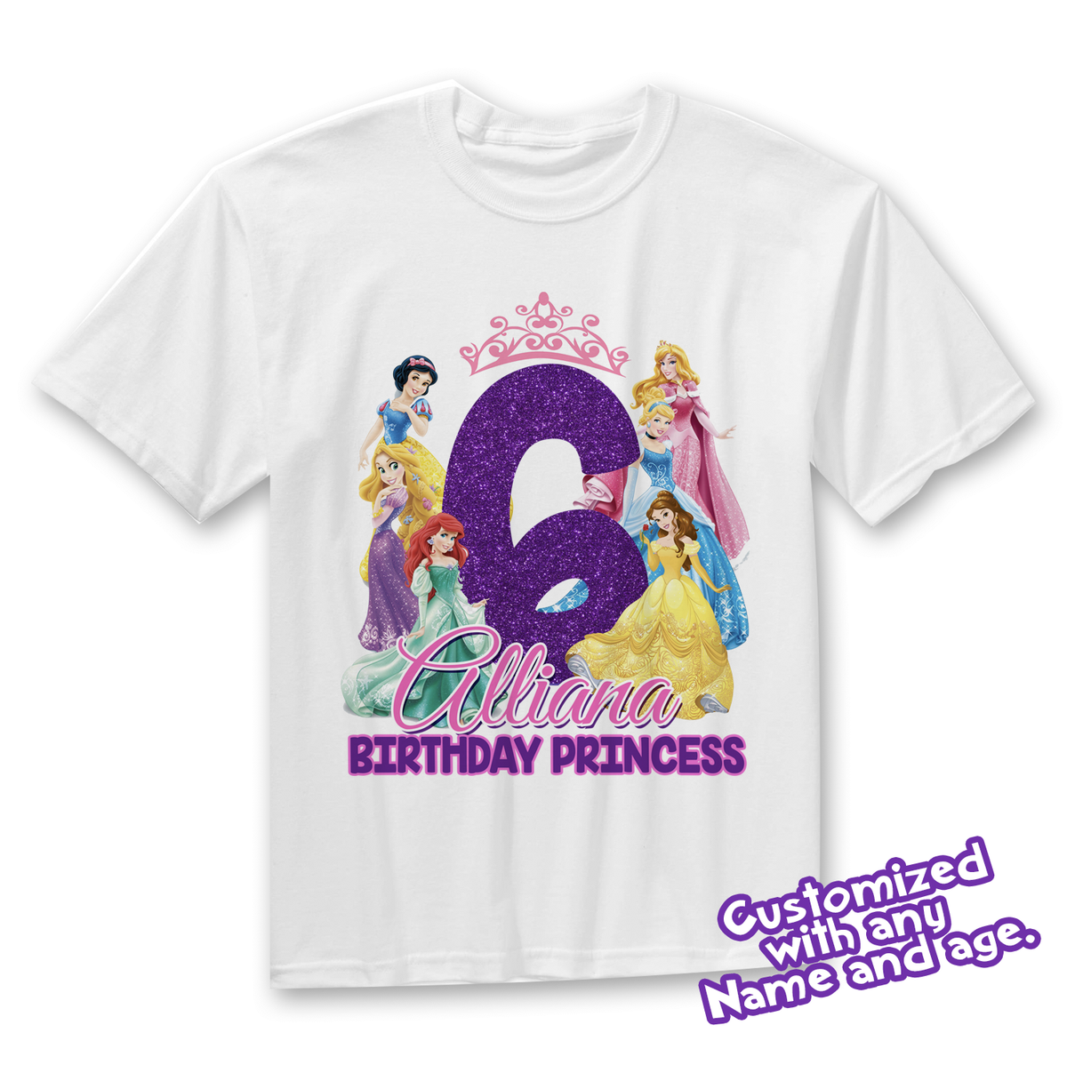 Princess Disney T Shirt Personalized Family Birthday Custom Name