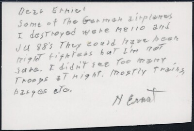 Lieutenant Herman E. Ernst Autograph Message