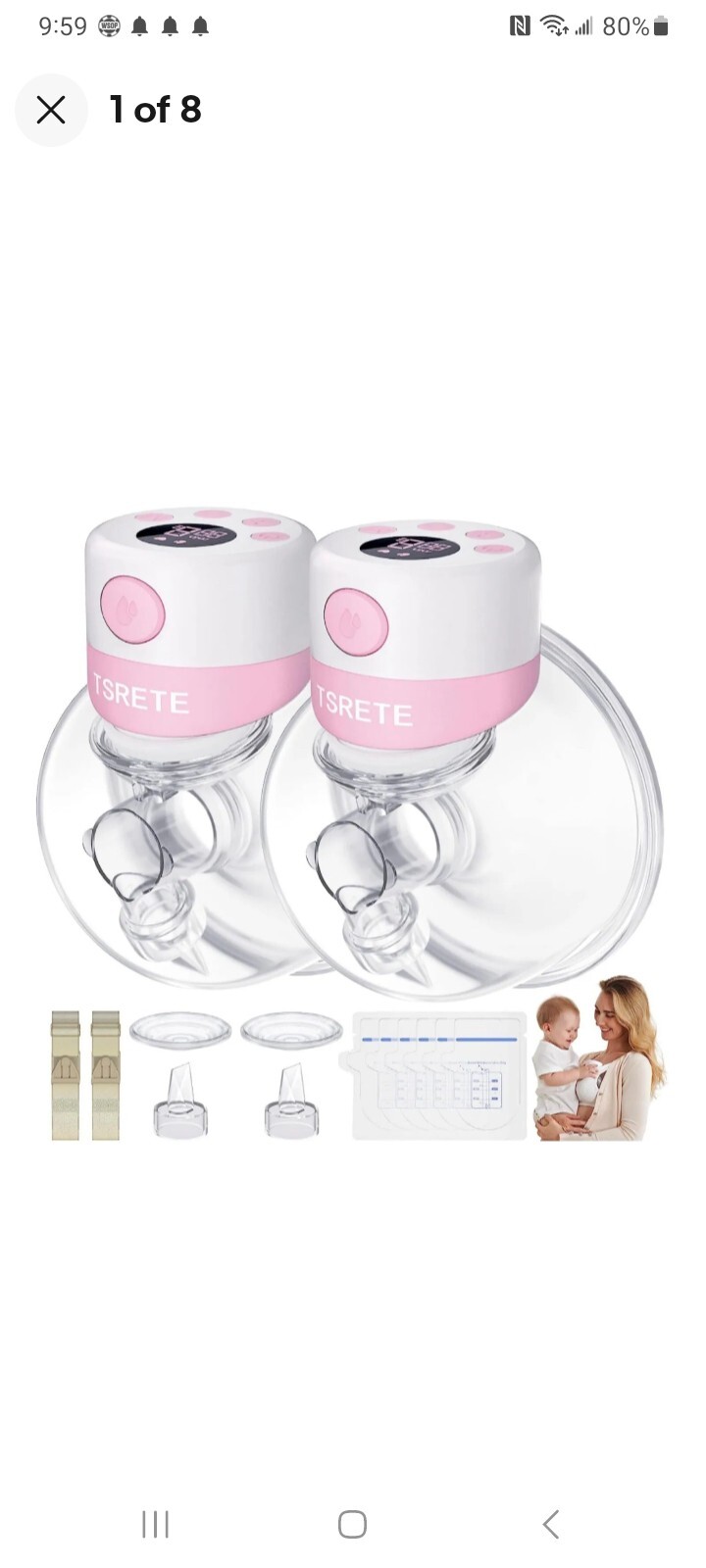 Portable Hands-Free TSrete Breast Pump for Comfortable Pumping-image
