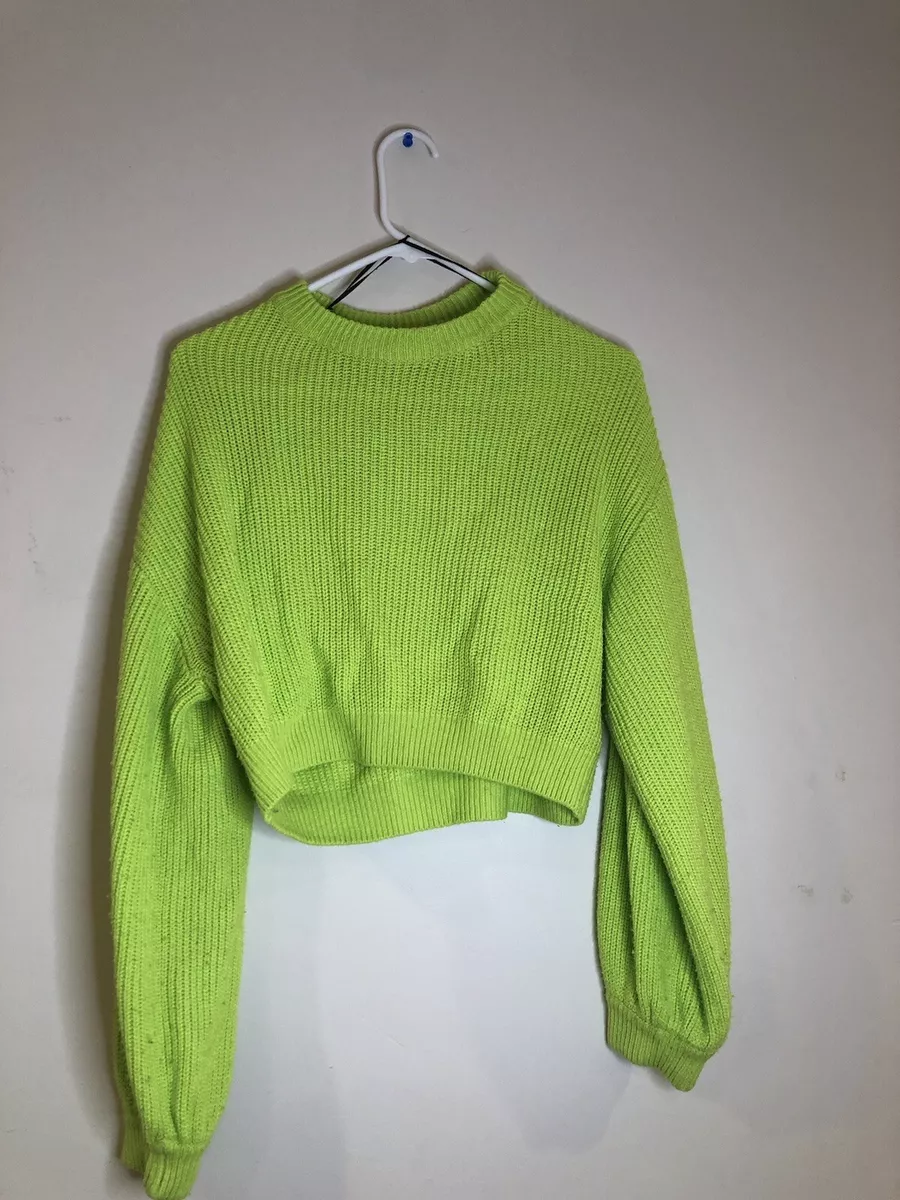 Green cropped hotsell sweater
