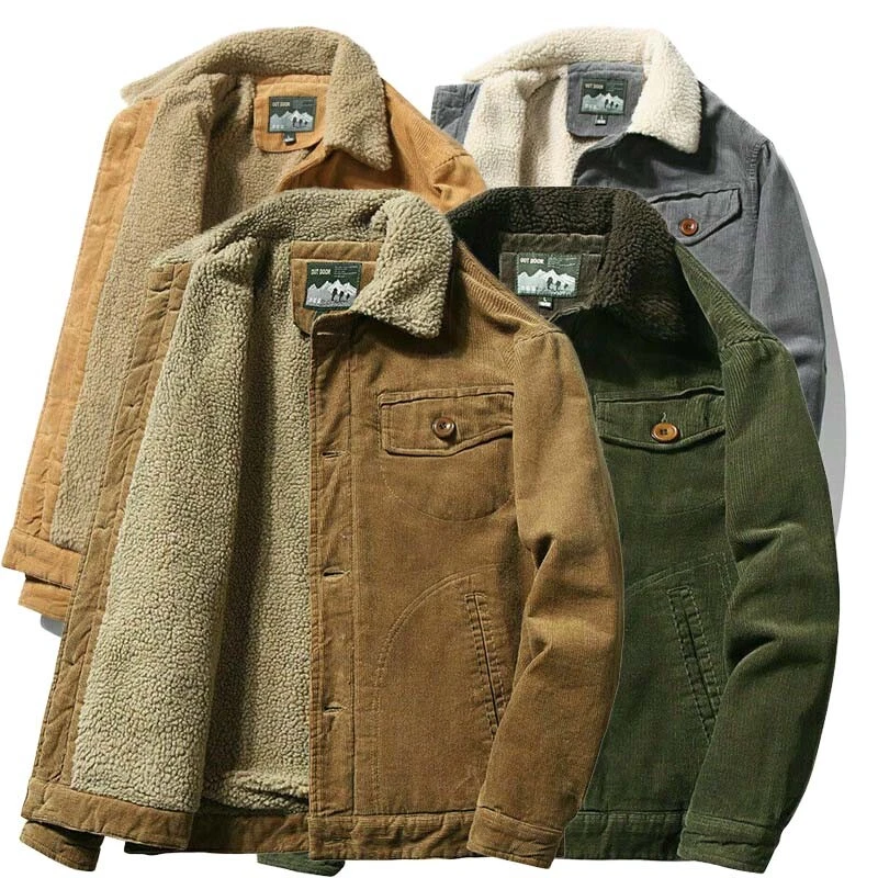 Mens corduroy fleece lined clearance jacket