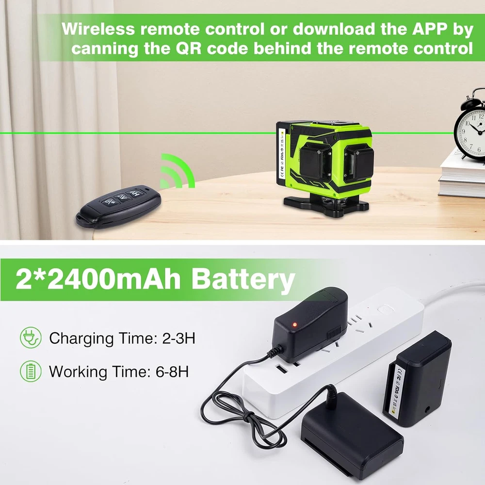 Laser Level with Self-Leveling-Level Tool, Accurate 3X360° Cross Line Laser for