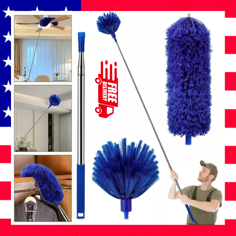 Microfiber Ceiling Fan Duster-Cobweb Cleaner Brush Kit Telescopic Extension Pole