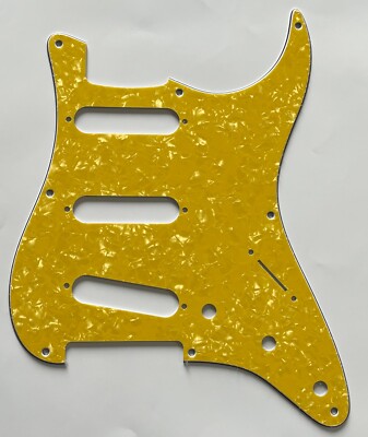 Guitar Pickguard For US Fender 57' 8 Screws Stratocaster Strat 4 Ply Gold Pearl