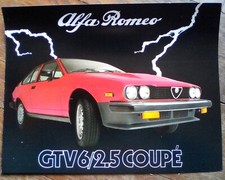 1981 Alfa Romeo Gtv 62.5 Coupe Sales Brochure Sheet