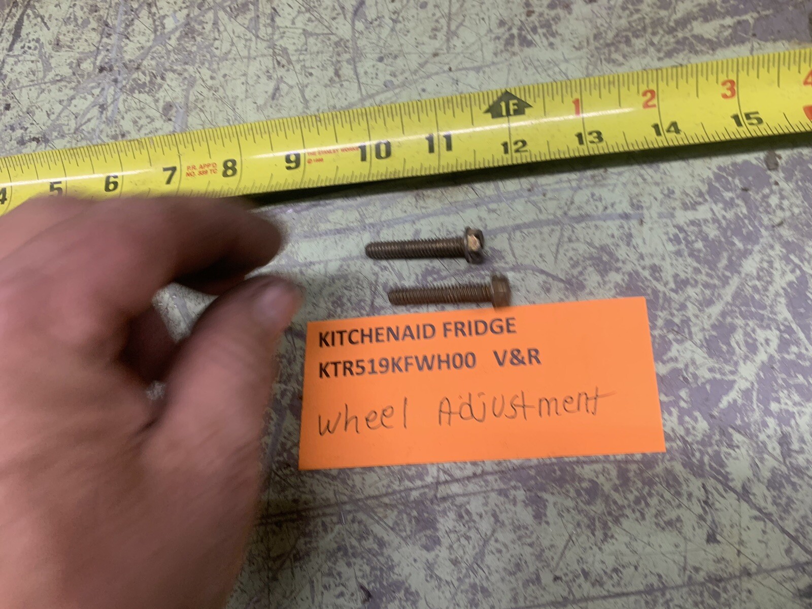 KITCHENAID REFRIGERATOR KTR519KFWH00 Wheel Height Adjuster Bolts Set Of 2
