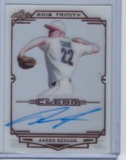 AARON SCHUNK 2019 LEAF TRINITY BASEBALL CLEAR ACETATE ON CARD ROOKIE AUTO