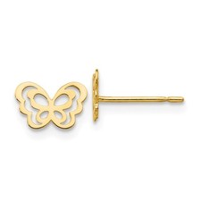 Real 14kt Yellow Gold Madi K Children's Butterfly Post Earrings