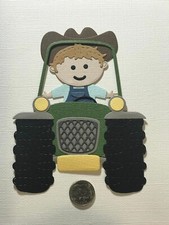 1 Tractor  Farmer / Handmade Scrapbooking Embellishment