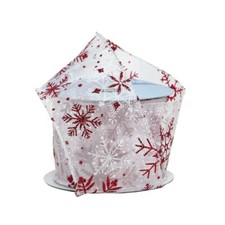 Red White Snowflakes Christmas Ribbon - 2 1/2" x 10 Yards, Wired Edge, Wreath