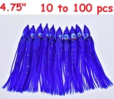 10 to 100 pcs 4.75" Purple Hoochie Squid Skirts Octopus Trolling Saltwater Lures