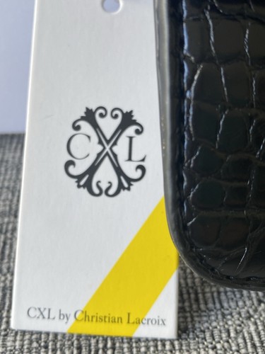 CXL Christian Lacroix Elysees Rectangle Croco Crossbody Bag Black, NWT - Picture 5 of 6