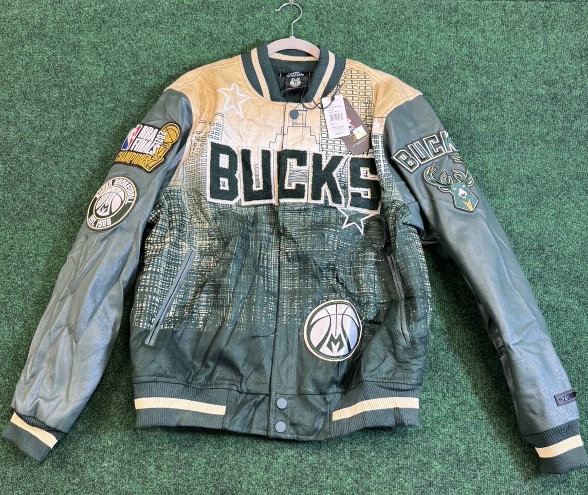 ミルウォーキー・バックス スタジャン ブルゾン バスケ NBA グリーン 緑 Men's Milwaukee Bucks Pro Standard Green Remix Varsity Full