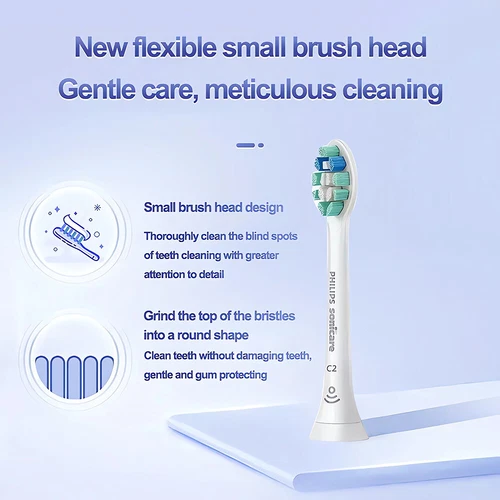 Philips Sonicare C2 Optimal Plaque Defence 4 piezas, cepillos de dientes de repuesto XDBDSFEBGN - Imagen 14 de 15