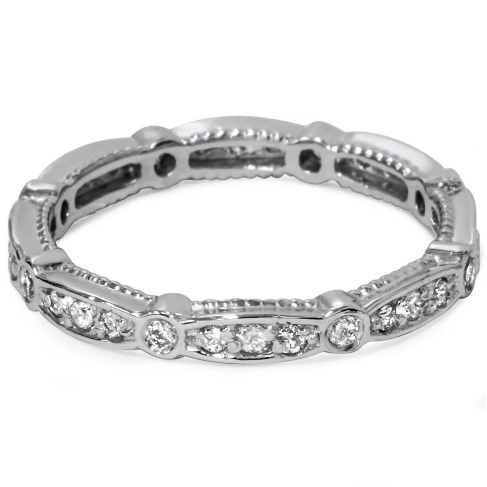 3/8ct Diamond Eernity   Wedding Stackable Ring 14K White Gold - Image 2 of 4