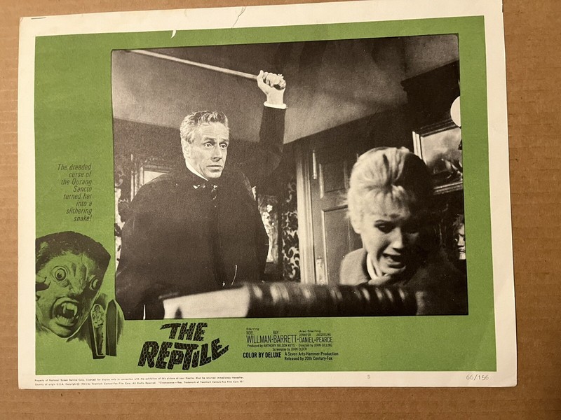 THE REPTILE Original Movie Lobby Card #5 Poster 1966 Hammer Horror Thriller