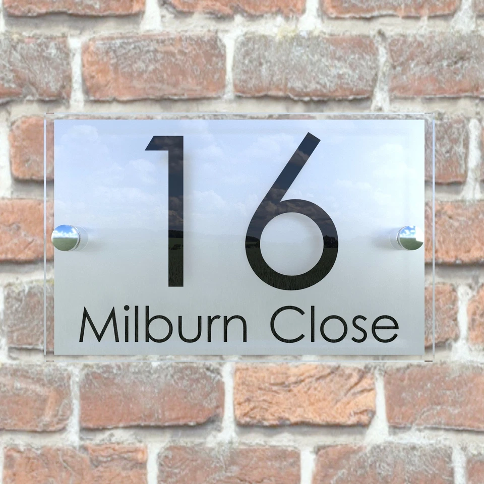 Contemporary HOUSE SIGN / PLAQUE / DOOR / NUMBER / GLASS EFFECT ACRYLIC - Image 4 of 4