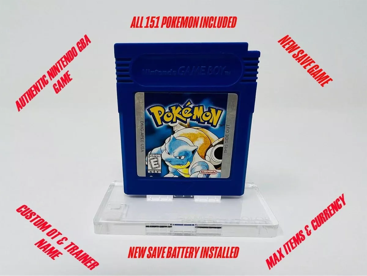 Ultimate Pokémon Blue GBC - All Pokémon (Legal), Max Items, New Save  Battery