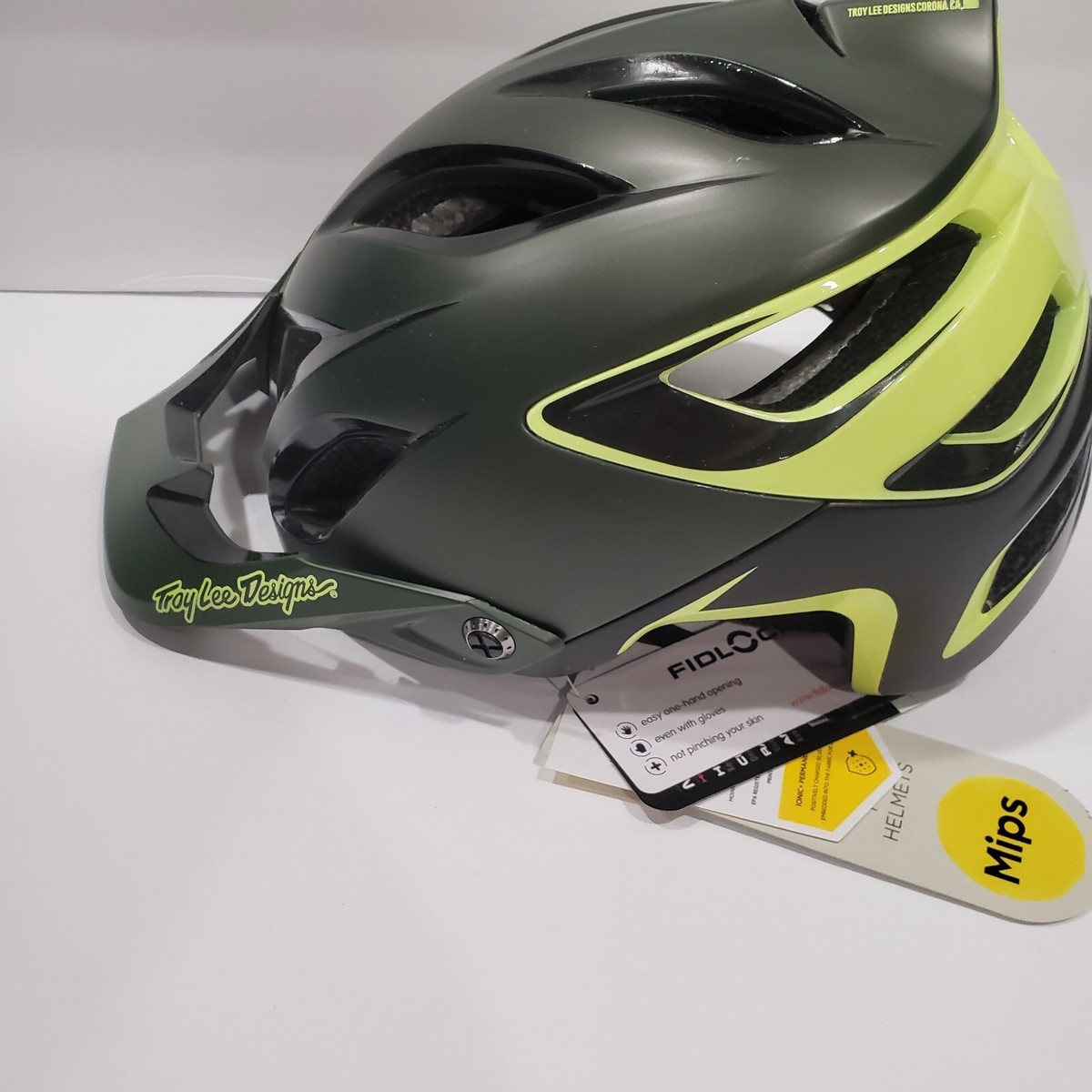 Troy Lee Designs A3 MIPS Bike Cycling Helmet Uno Glass Green Troy Lee Designs A3 MIPS Bike Cycling Helmet Uno Glass Green