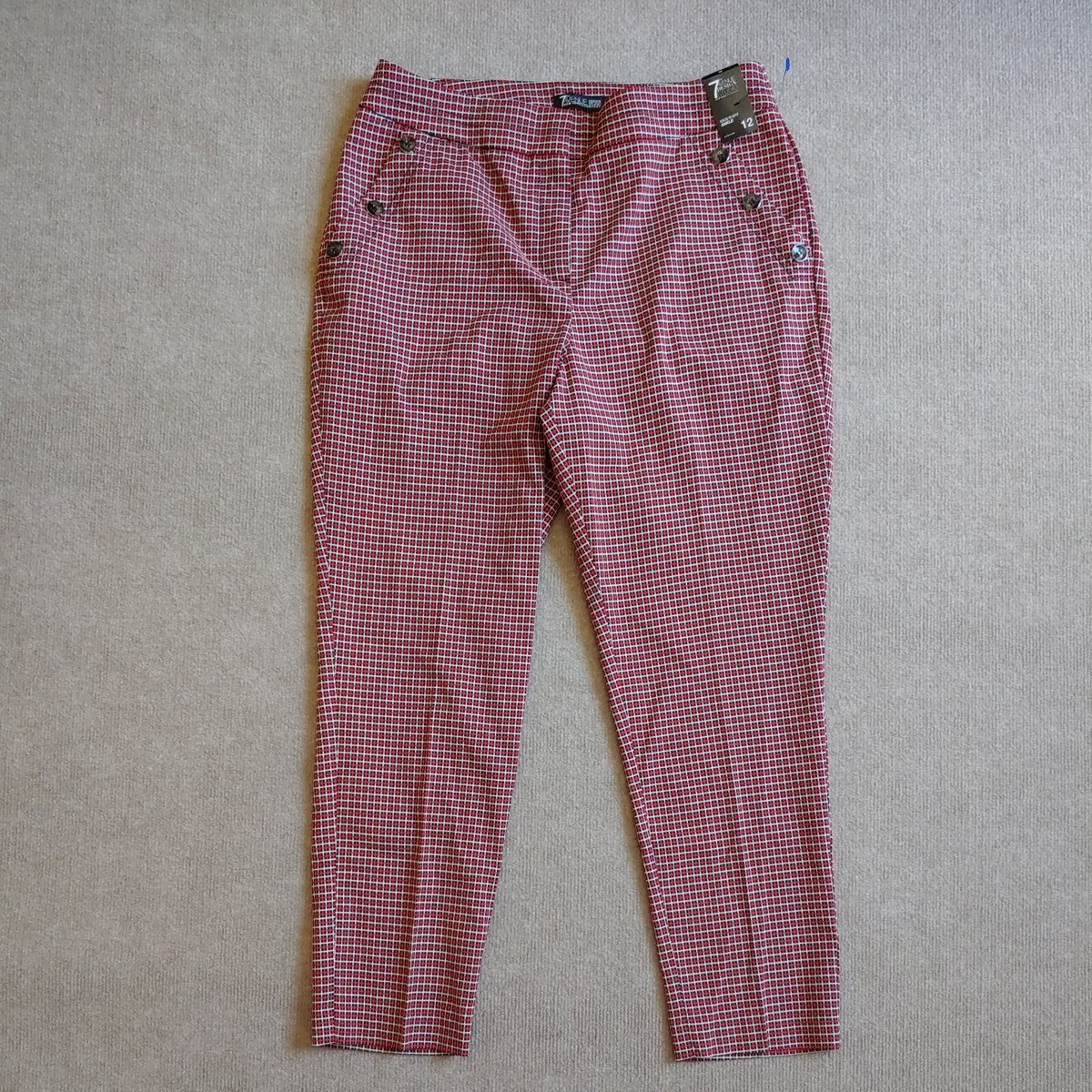 Pantalon Habillé 7th Avenue New York&Co Taille 12, Extensible, Coupe Taille Haute - Neuf Avec étiquettes, Motif Check