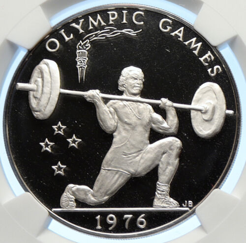 1976 SAMOA UK JEUX OLYMPIQUES britanniques épreuve poids pièce argent tala neuf i106382 - Photo 1 sur 5