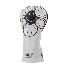 Image of Smiley Originals Stacked Driver Headcover White Novelty Golf Plush Lined Cover