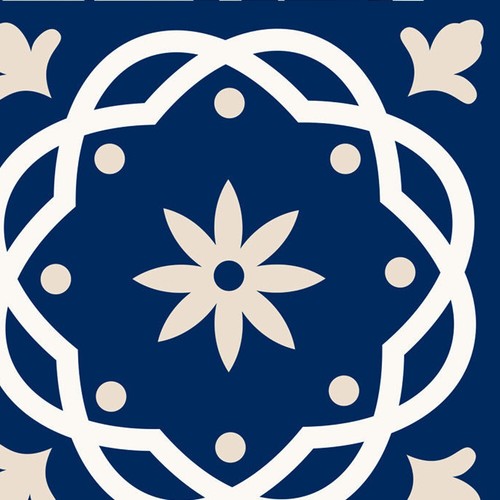 7" X 7" Midnight Blue And White Peel And Stick Removable Tiles - Picture 4 of 10